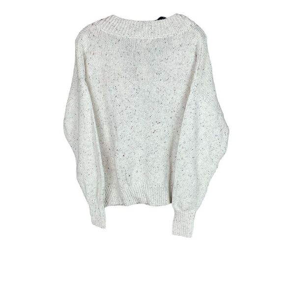 Abound Sweater V-Neck Drop Shoulder Ivory Confetti Blue Green Red Specks XL - Picture 11 of 15
